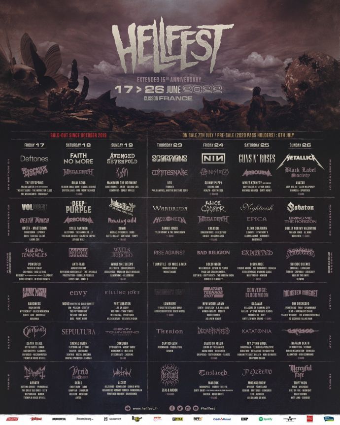 Hellfest 2022 Lineup Large