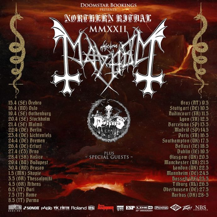 Mayhem Northern Ritual Mmxxii Tour 2022